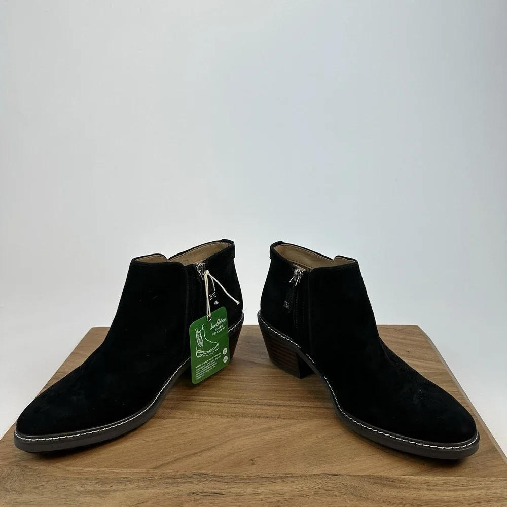 New NWOB Womens Sam Edelman Pryce Black Suede Bootie‎ Boot Size 8 M